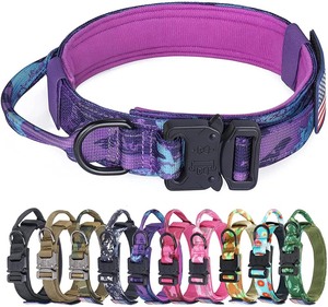 lot 2520 image: Tactical Dog Collar - Hotsky Military Dog Collar for Medium Large Dogs, Adjustable Nylon Collars with Handle, Heavy Duty K9 Collar with Metal Buckle Great for Labrador