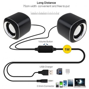 lot 2526 image: DX11 Mini Portable USB 2.0 Stereo Subwoofer Small Speaker 3.5mm Audio Computer Multimedia Speaker for Desktop Laptop MP3 Phone