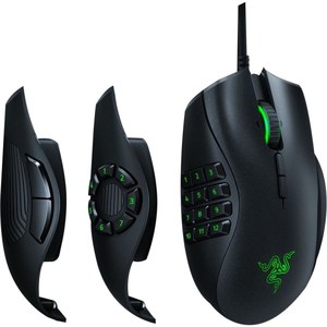 lot 2535 image: Razer - Naga Trinity Wired Optical Gaming Mouse with Interchangeable Side Plates in 2, 6, 12 Button Configurations - Black