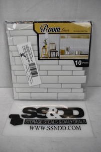 lot 2538 image: Room Decor Decorative Wall Tiles White, 12x12 each, 10 sheets