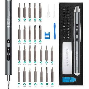 lot 2544 image: Precision Electric Screwdriver, 28 in 1 Portable Power Screwdriver with 24 Bits, Rechargeable Repair Tool Kits with USB Charging, 3 LED Light, Magnetizer for Phones, Camera, Laptop