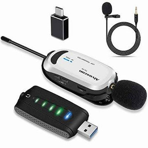 lot 2546 image: Wireless Lapel Microphone for Computer, Alvoxcon USB lavalier Mic System for MacBook, Android, PC, Laptop, Speaker, Zoom Meeting, Teacher Podcasting, Vlog, YouTube, Conference, Vocal Recording,