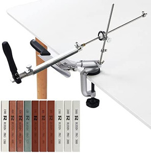 lot 2561 image: RUIXIN PRO RX-008 Professional Knife Sharpener with 10 Whetstones, 360° Rotation Flip Design Fixed-Angle Stainless Steel Kitchen Chef Knife Sharpening Kit Abrasive Holding System Tools