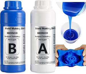 lot 2563 image: BBDINO Silicone Mold Making Kit, Mold Making Silicone Rubber 35 Oz, Platinum Silicone Mold Making Rubber, 11 by Volume, Ideal for Casting Resins Molds & Silicone Molds (Sapphire Blue)