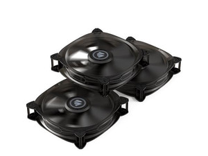 lot 2575 image: Asiahorse Fish-Bone Pwm Case Fans With A 1-To-4 Port Exquisite Splitter,120mm Quiet Computer Cooling PC Fans (3pack transparent Black)