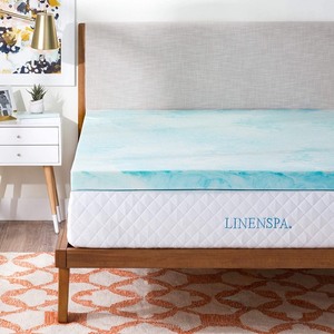 lot 2579 image: Linenspa 3 Inch Gel Swirl Memory Foam Topper Full