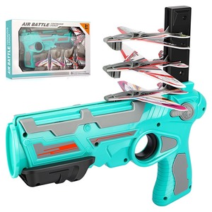 lot 2592 image: Bubble Catapult Plane Gun Air Battle Game, 2021 New Hot Toy, Shooting Game Toy for Kids, One-Click Ejection Model Foam Airplane, Outdoor Sport Toys Birthday Party Favors Foam Airplane (Blue)