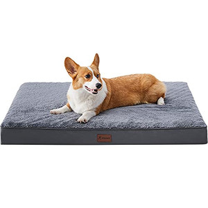 lot 2615 image: MIHIKK Orthopedic Dog Bed for Medium, Large Dogs, Egg-Crate Foam Dog Bed with Removable Waterproof Cover, Pet Bed Machine Washable (35 x 22 x 3 inch, Dark Gray)
