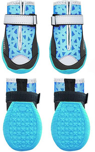 lot 2633 image: KYEESE 4 Dog Shoes Waterproof Non-Slip Breathable Dog Shoes with Reflective Straps Adjustable Soft Lining Inside
