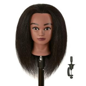 lot 2644 image: FUTAI 100% Real Human Hair Mannequin Head Manikin Cosmetology Makeup Manican Doll Heads with Stand for Display Practice Braiding Styling Training Coloring Bleaching Dyeing Curling Cutting Updos