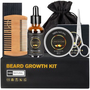 lot 2652 image: Beard Growth Kit with Beard Care Oil Beard Comb Beard Balm and Beard Scissors- Pure and Organic Personal Beard Grooming Kit Stimulate Beard Growth, Valentines Day Gifts for Him Men Dad Husband