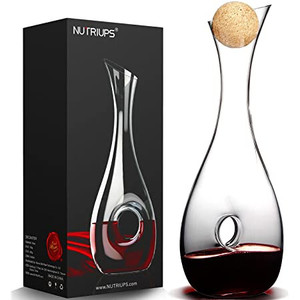 lot 2660 image: NUTRIUPS Wine Decanter with Stopper Wine Decanters and Carafes Hand Blown Wine Aerating Decanter Wine Carafe Decanter Pierced Decorative Snail Red Wine Decanters With Stopper