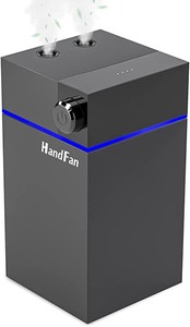 lot 2666 image: 5000mAh Battery Operated Portable Mini Humidifiers, 1000ml Small Humidifier Rechargeable, Personal Desk Cool Mist Humidifier for Baby Bedroom, Plants, Office, Two Nozzles, Top Fill(Black)