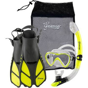 lot 2673 image: DiVLMT Mask Fin Snorkel Set for Adult, Adult Snorkeling Gear with Fins Wide View Snorkel Fin Set Scuba Mask with Flippers Anti Leak, Diving Mask Set Anti Fog