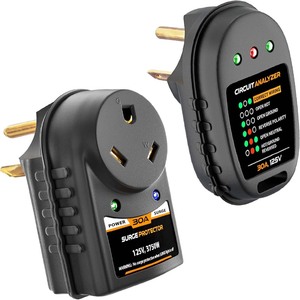 lot 2676 image: CARMTEK RV Surge Protector 30 Amp Smart Kit - RV Circuit Analyzer Tester Module with RV Surge Protector Module - Complete Surge Protection Kit for RV