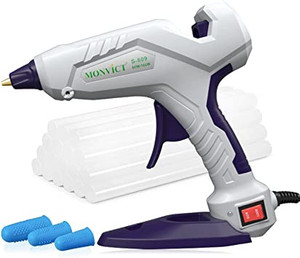 lot 2703 image: Hot Glue Gun, MONVICT Full Size Glue Gun 60100W Base Stand Heavy Duty Melt Glue Gun Kit with 15 Pcs Premium Glue Sticks and 3 Finger Protectors, Perfect for Quick Repairs, DIY, Art & Crafts(Patented)