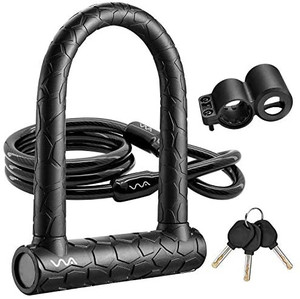 lot 2709 image: Bike U Lock,20mm Heavy Duty Combination Bicycle u Lock Shackle 4ft Length Security Cable with Sturdy Mounting Bracket and Key Anti Theft Bicycle Secure Locks