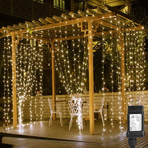 lot 2712 image: LE 306 LED Curtain Lights for Bedroom Wall Window Hanging Fairy String Lights for Wedding Backdrop Patio Birthday Party, Plug in Indoor Outdoor Decorative Dangling Vertical Twinkle Lights (10x10 ft)