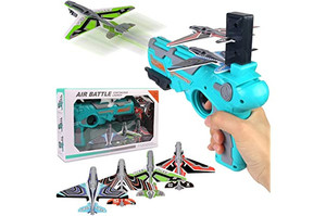 lot 2719 image: Airplane Toys for 4 5 6 Years Old Boys, Bubble Catapult Plane Outdoor Toys, One-Click Ejection Model Airplane Launcher with 3pcs Foam Glider Plane, Outside Toy and Gift for Kids 5-12