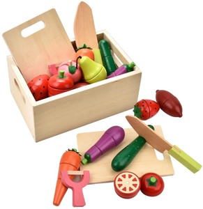 lot 2720 image: CARLORBO Wooden Play Food for Kids Kitchen - Toys Food Vegetables and Fruit for 2 Year Old Boys Girls Role Pretend Play Early Education Montessori Education