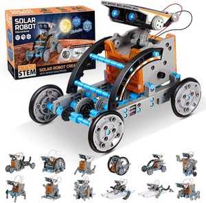 lot 2726 image: 12-in-1 Solar Robot Building Kit for Kids, STEM Educational Creation 190-Piece Kit with Solar Powered Motorized Engine and Gears for Boys and Girls Ages 8-12.