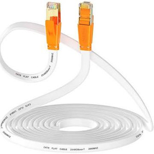 lot 2747 image: Cat 8 Ethernet Cable 6 Ft,High Speed Flat Internet Network LllAN Cable,Faster Than Cat7Cat6Cat5 Network,Durable Patch Cord with Gold Plated RJ45 Connector for Xbox,PS4,Router, Modem,Gaming,Hub-White