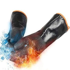 lot 2750 image: OYOGAA Grill BBQ Gloves, 932�� Heat Resistant Oven Gloves Cooking Barbecue Gloves, Great for Barbecue, Cooking, Baking, Grilling �� Waterproof, Fireproof, Oil Resistant Neoprene Material (14 inch)