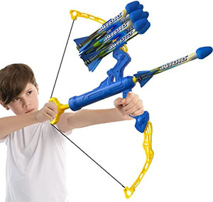 lot 2766 image: JQTOYD New Upgraded Huge Bow and Arrow Set for Kids Can Range Over 100 Feet, Outdoor Toy Archery Set with 7 Foam Arrows, 2 Quiver and 6 Targets, for Boys & Girls 6-15 Years Old