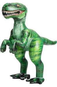 lot 2776 image: JOYIN 60�� Inflatable Dinosaur Toy, Giant Green Raptor Toy for Party Decorations, Birthday Party Gift for Kids and Adults