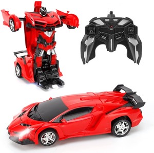 lot 2778 image: FIGROL Transform RC Car Robot, Remote Control Car Independent 2.4G Robot Deformation RC Car Toy with One Button Transformation & 360 Speed Drifting 118 Scale