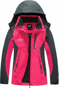 lot 2784 image: Diamond Candy Womens Rain Jacket Waterproof with Hood Lightweight Hiking Coat