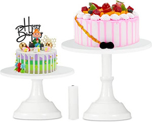 lot 2789 image: Distlety Cake Stand, Wedding Cake Stand 8 in  10 in, Adjustable Height White Cake Stand, Cake Stands Suitable for Family Gatherings, Graduation Ceremonies, Birthday Parties, and Anniversaries