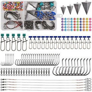 lot 2809 image: 135Pcs Surf Fishing Finder Rig Saltwater Leader Fishing Kit with Sinker sliders