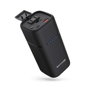 lot 2816 image: Portable Charger USB C RAVPower Power Bank with AC Outlet 80W 20000mAh Black