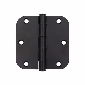lot 2820 image: Everbilt 3-12 in. x 58 in. Radius Matte Black Door Hinge Value Pack (24-Pack)