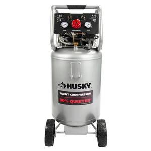 lot 6110 image: Husky 20 Gal. Vertical Electric-Powered Silent Air Compressor- Retail$349.00