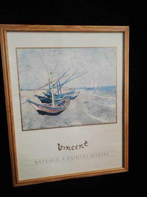 lot 1020 image: Vincent Van Gogh Bateaux a Saintes Maries Framed Print
