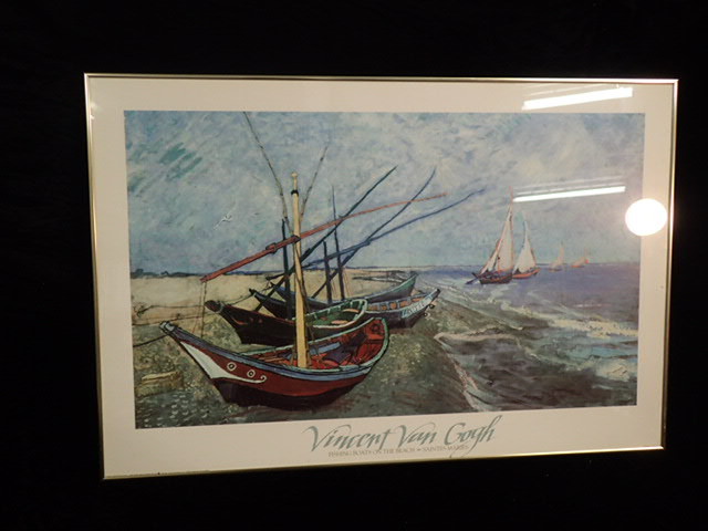 lot 1052 image: Vincent Van GoghFishing Boats on the Beach Framed Print