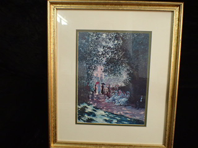 lot 1058 image: Claude Monet Parisians Enjoying the Parc Monceau Framed Print