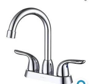 lot 2896 image: Soka 2 Handle Bathroom Faucet Chrome 4 Inch Chrome Bathroom Sink Faucet Cente...