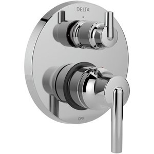 lot 2910 image: Delta Trinsic Contemporary Two Handle Monitor�� 14 Series Valve Trim with 3-Setting Integrated Diverter in Chrome T24859