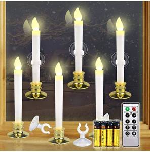 lot 48603 image: Kithouse LED White Candle W Removable Gold Base Set Of Ten