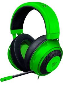 lot 48629 image: Lime Green & Black Multi Functional Head Phone W Travel Case