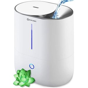 lot 48664 image: Geniani Top Fill 4L Cool Mist Large Humidifier & Essential Oil Diffuser for Home - Smart Aroma Ultrasonic Air Humidifier for Large Room, Bedroom, Baby, Kid - Easy to Clean & Fill, Auto Shut Off, Quiet
