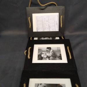 lot 48666 image: DLQuarts Hanging Stacked Picture Frames 5x7 Black 4 Frames