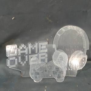 lot 48757 image: 3D GAME OVER LED LIGHT UP SIGN