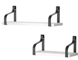 lot 48761 image: LOVE KANKEI WHITE DECORATIVE SHELVES PAIR