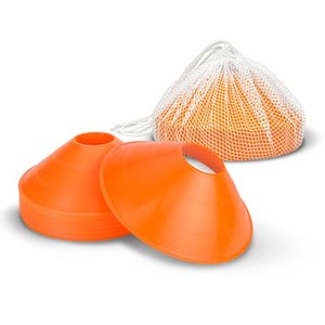lot 48795 image: Orange Safety Sports Training Cone 20-Pack with Portable Tote Bag for Agility Training and Practice Drills