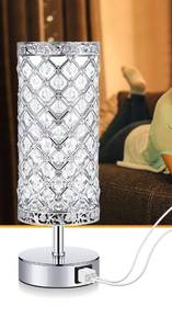 lot 48808 image: DIMMABLE TOUCH CONTROL CRYSTAL TABLE LAMP