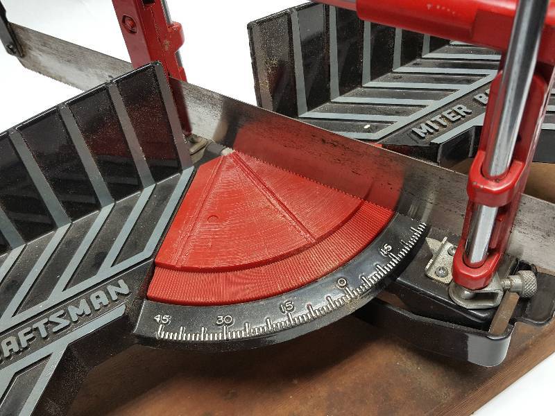 20" blade on this quality adjustable Craftsman Miter box with metal
